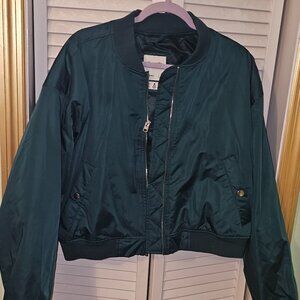 Abercrombie & Fitch Lightly Used Dark Green Bomber Size Lrg